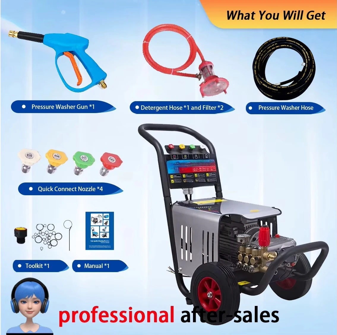 Portable Electric High Pressure Wheel Cleaners Jet Car Washer 220v Wash Equipment Cleaning Machine