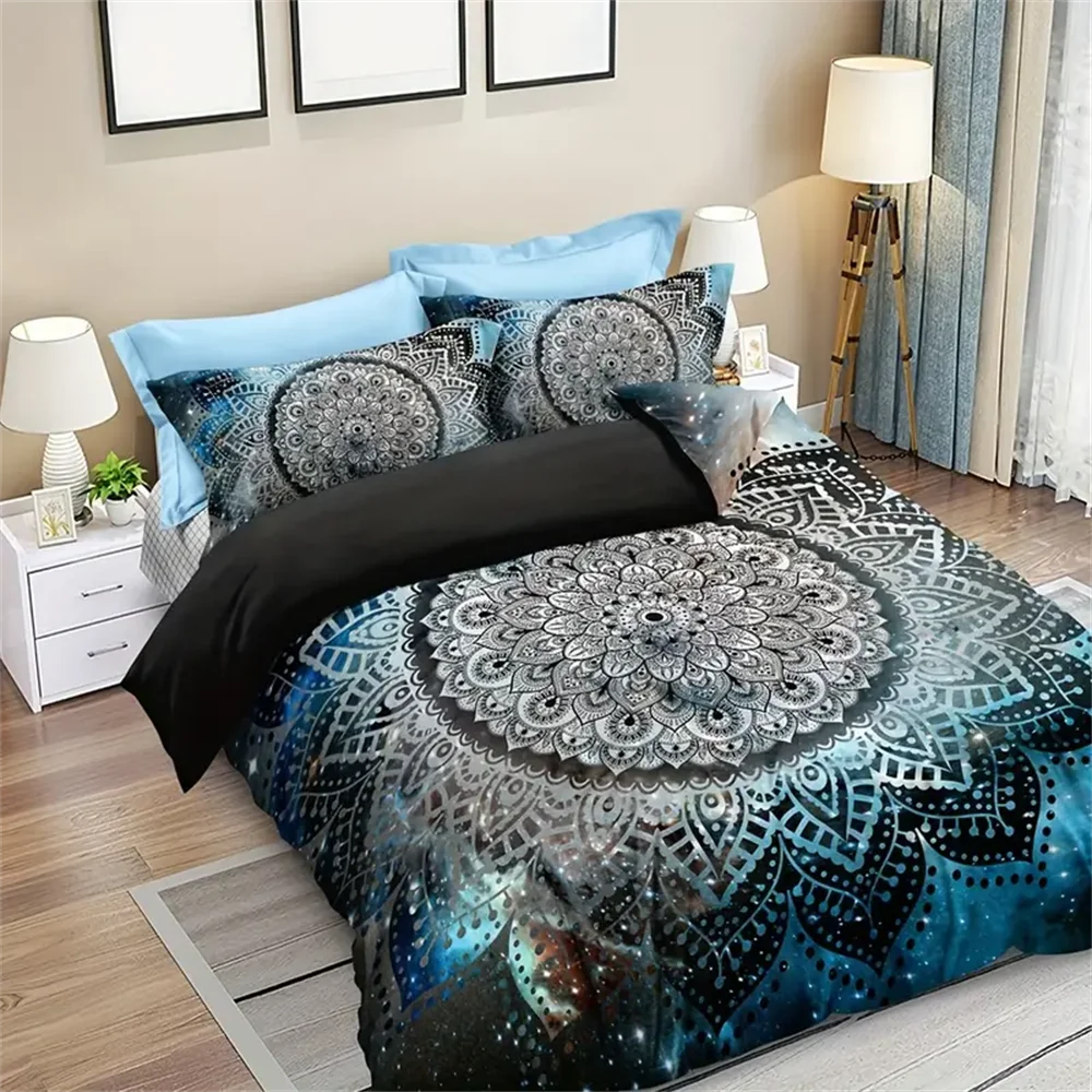 Vintage Boho Abstract Geometric 3Pcs Queen King Full Size Duvet Cover Bedding Linen Set Bedspread For a Child 200x200 240x220