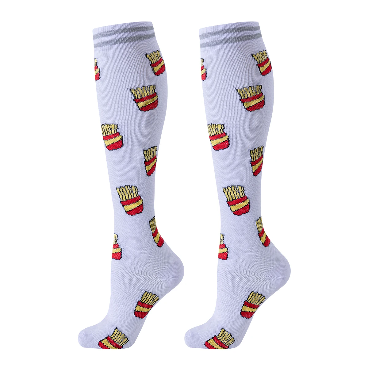 6 Pairs Food Biscuit Hamburger Compression Socks Nurse Compression Socks Sport Ladies Lady Women Running