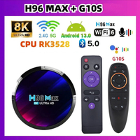 Smart TV BOX H96 MAX RK3528 4 GB/64 GB Android 13 BT5.0 WIFI6 8K HDR10 Media Player Voice Control G10s IPTV