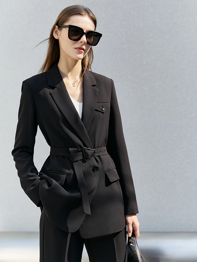 Amii Minimalism Spring Blazer Women Suit Jacket Casual High Waist Loose Pants Office Lady Business Women Sold Blazers 12240079