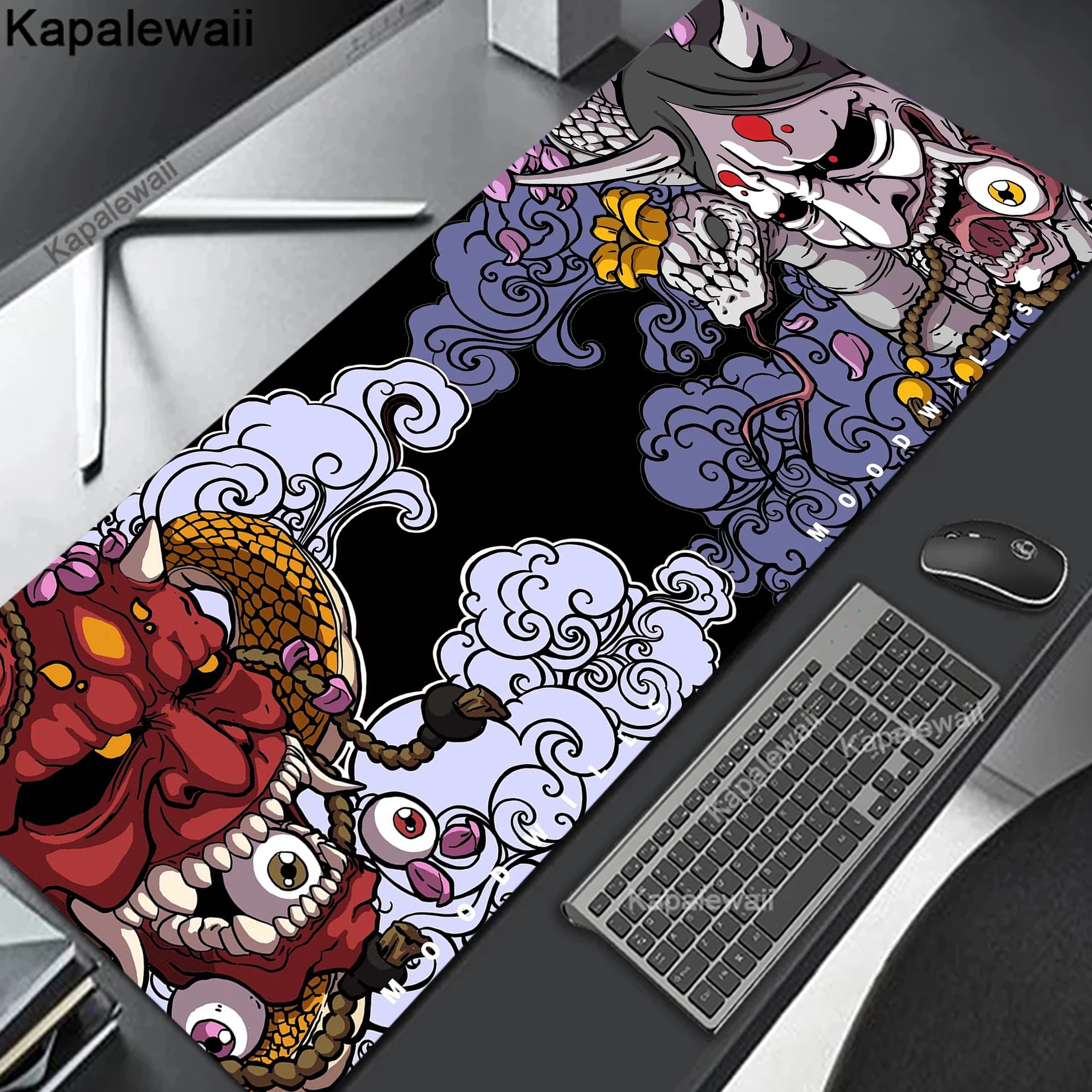 

Japanese Style Oni Large Gaming E-sports Computer Oversized Extended Thickened Mouse Pad Desktop Mat Desk Pad Non-slip Mouse Pad