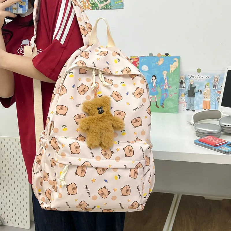 Sanrio Pochacco Plecak z nadrukiem Kreskówka Torba na ramię z zamkiem błyskawicznym Duża pojemność Tornister studencki Wodoodporny Śliczny Y2k