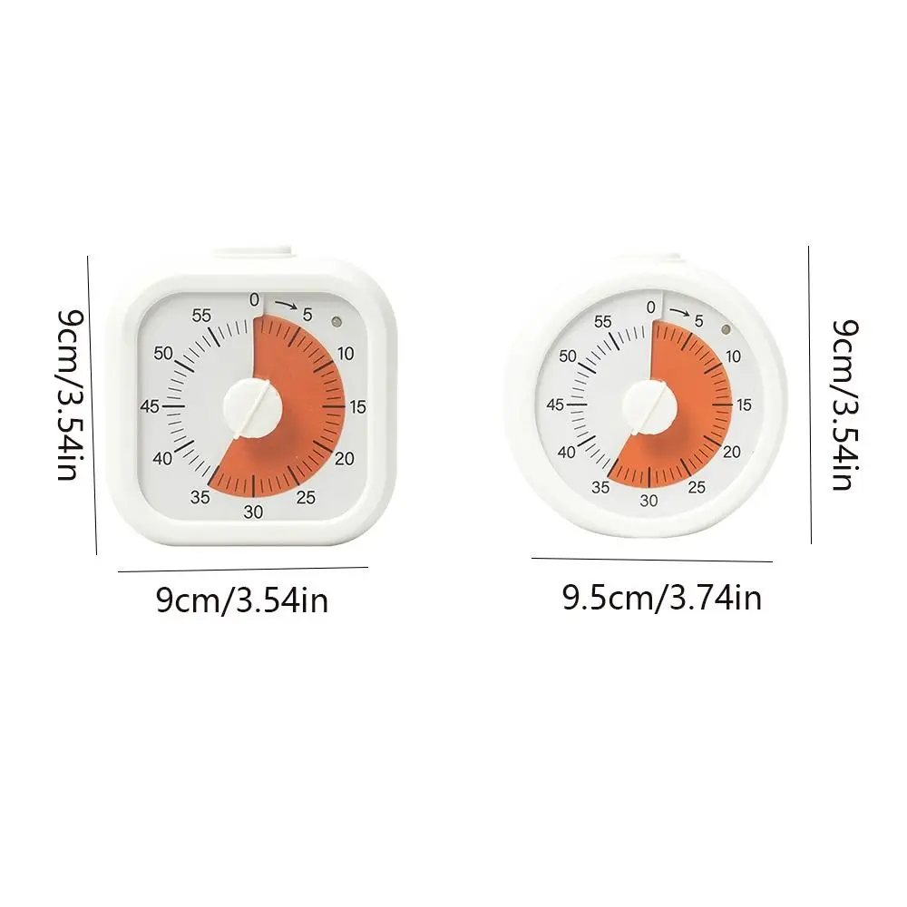 60 Minute Visual Timer Silent Operation Visualization Countdown Alarm Clock Self Discipline Square / Round Design