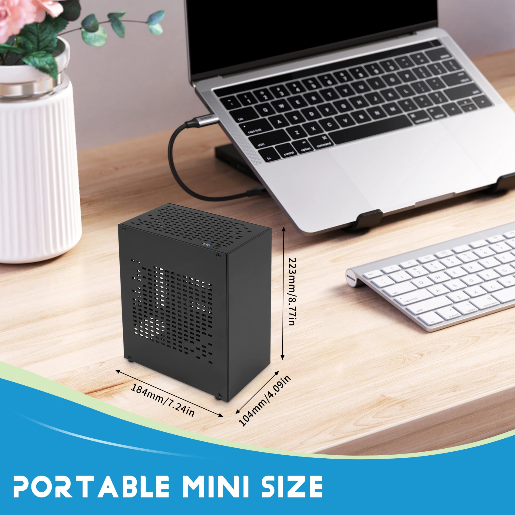 

Корпус для компьютера A07 Mini ITX, шасси HTPC, корпус USB3.0 ITX с удлинительным кабелем для видеокарты - AEF7