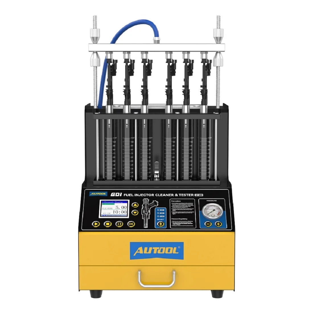 New 2025 AUTOOL CT500 Fuel Injector Cleaner Tester 6 Cylinders Injection Test Reverse Flushing Gasoline Injector Cleaner