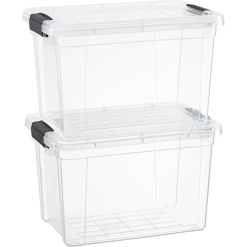 

Clear Storage Boxes with Lids, 8.75 Quart Plastic Container Bins for Organizing, Stackable Crates, BPA Free, Non Toxic, Odor Fre