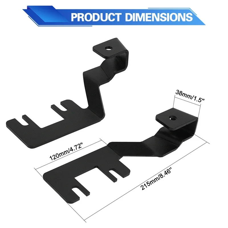 2Pcs Hood Ditch Light Bar Mount Brackets Kit Led Pod Light Work Light Bracket for Ford Ranger 2023 2024 2025 - view 4