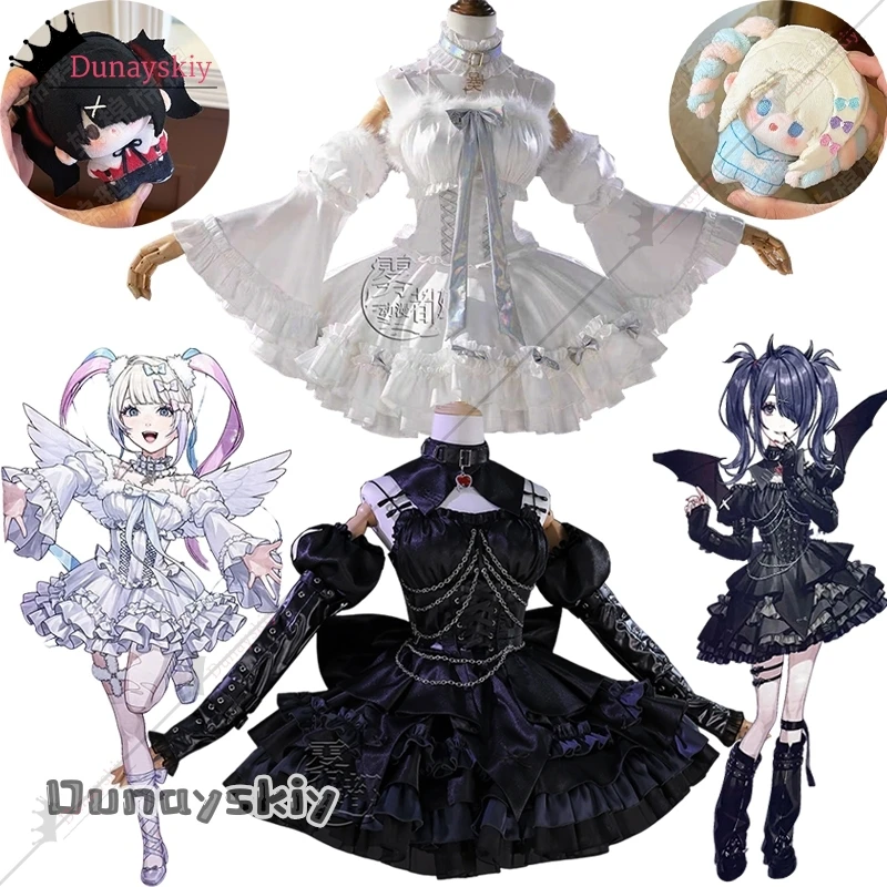 

Angel Rain Ame Cosplay Costume YiNuo@GIRL OVERDOSE Girl Sweet Angel Lolita Dress Necklace Headwear Socks Halloween Suit Disguise