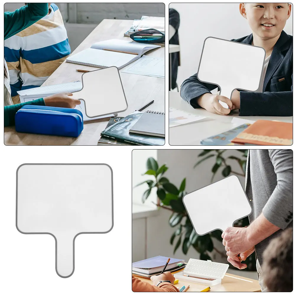 

2Pcs Handheld Whiteboard Double Sided Dry Erase Answer Paddle Portable Scoring Board for Classroom Students DIY Writing