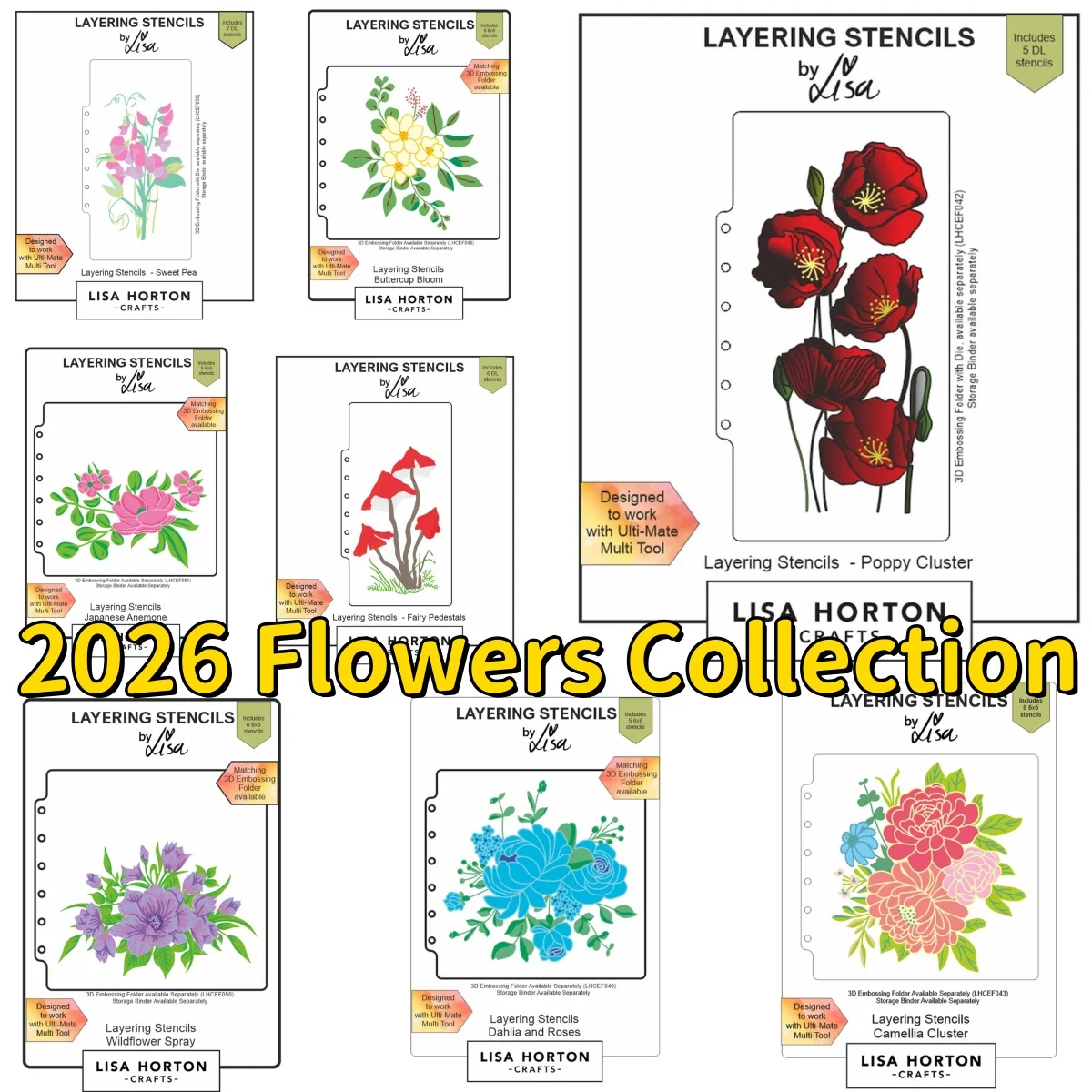 

Sweet Pea Buttercup Bloom Wildflower Camellia Stencil Metal Cutting Dies for DIY Making Card Scrapbook Craft Decoration New 2026