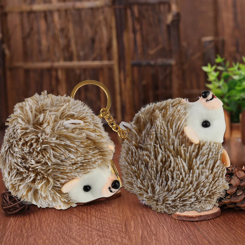 Key Holder Creative Gift Car Keyring Car-styling Women Car Keychain Plush Hedgehog Keychain Auto Accessories
