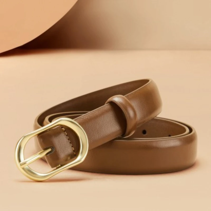 

2023 New Women's Needle Buckle Waist Belt Double Sided Genuine Leather Formal Versatile Trouser Belt Fashion Casual Jeans Belt