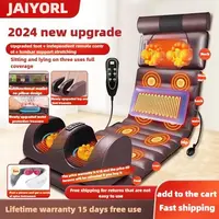 Colchón de masaje eléctrico para todo el cuerpo con función de calentamiento, control manual, masaje para hombros, cuello y cintura, con almohadillas de aire, masaje con amasamiento y vibración.