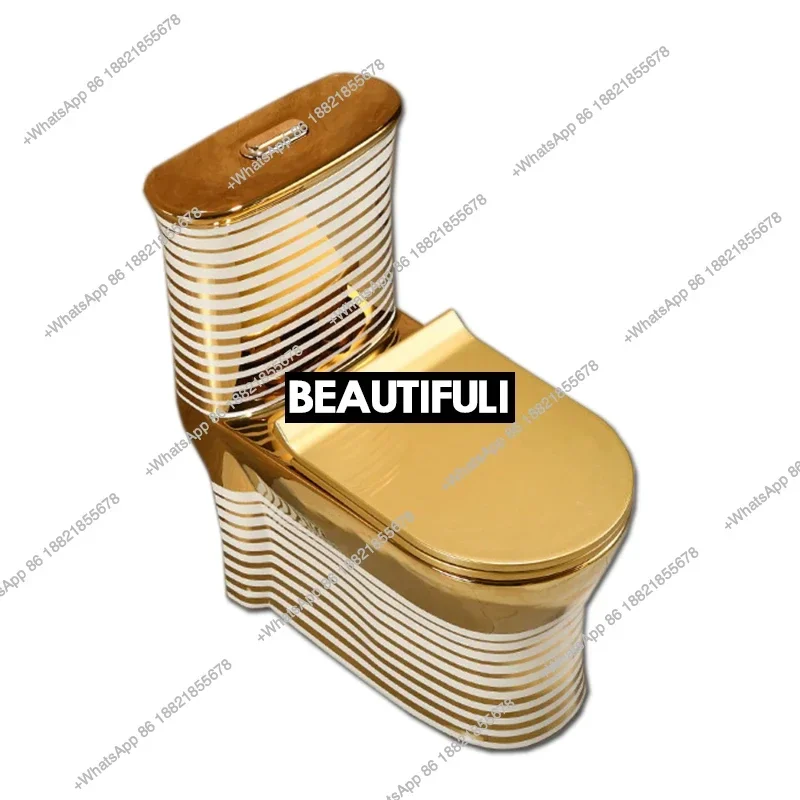

Z136Sanitary equipment luxury ceramic floor mounted one piece new gold toilet