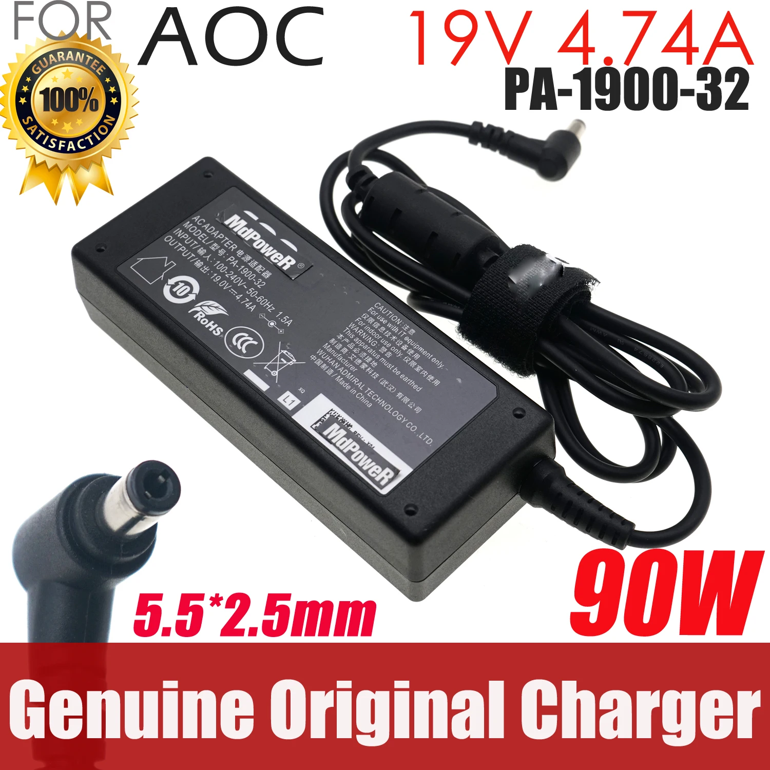 

Genuine PA-1900-32 FOR AOC 19V 4.74A 5.5*2.5mm All in one machine Monitor 215A7334 AIO PC Power Supply 5.5*2.5mm