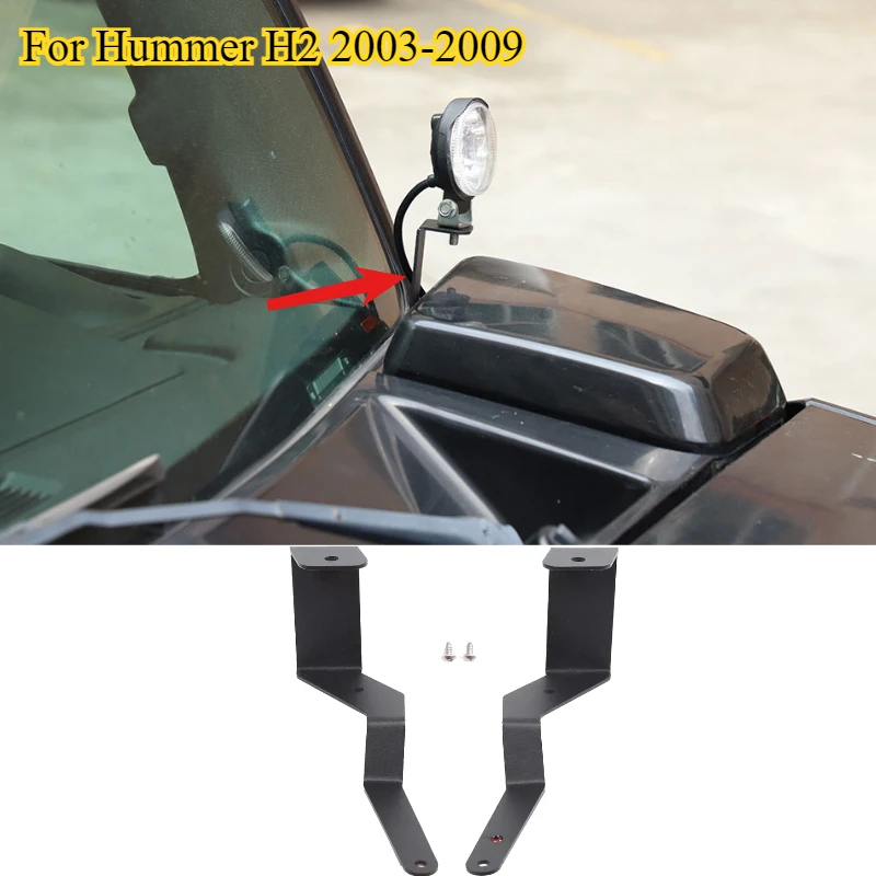 

Auto tool Accessories For Hummer H2 2003-2009 Hood Light Mount Bracket Front Hood Side Pillar Led Light Pod Mount Bracket