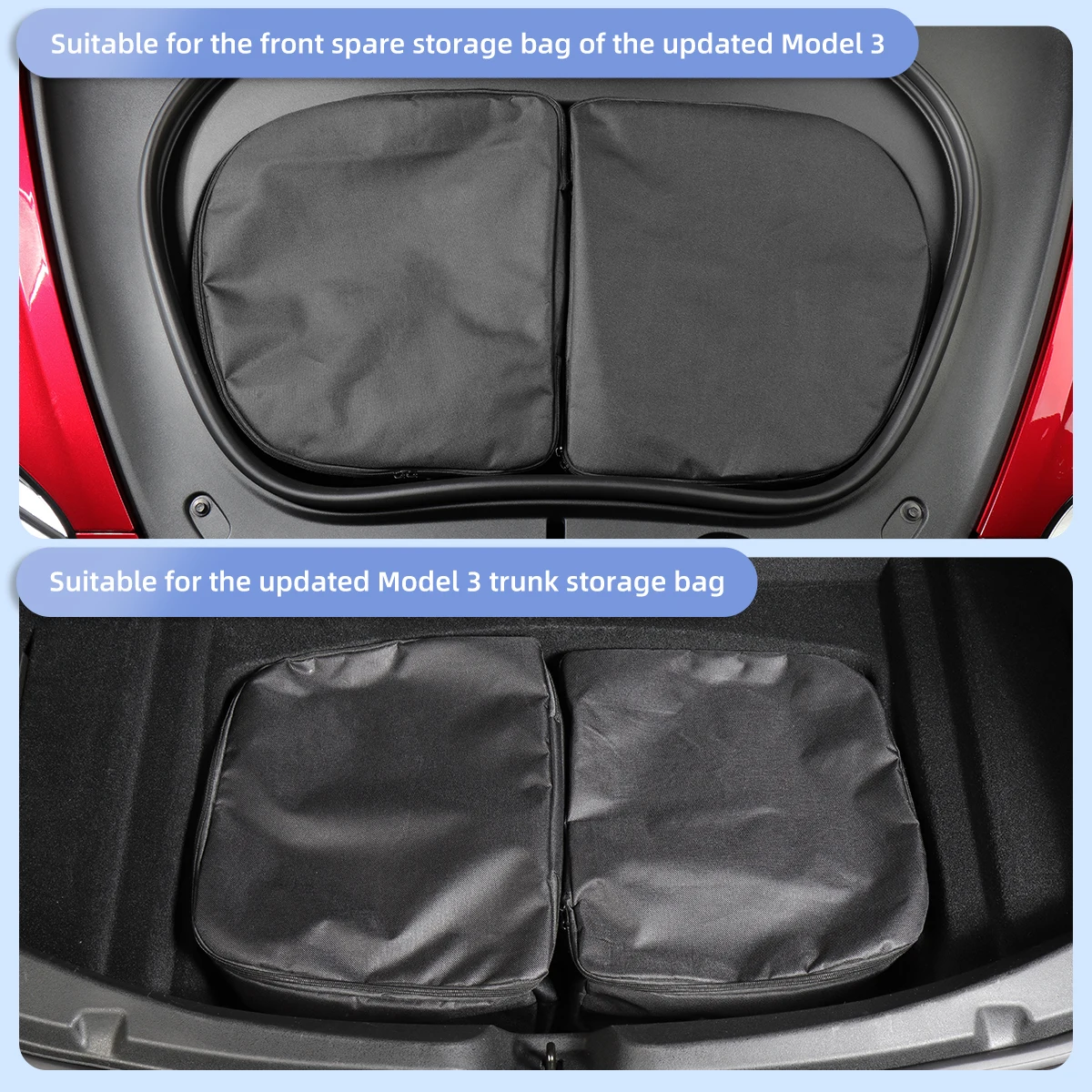 LUCKEASY For Tesla Model Y Front Trunk Storage Bag 2023 2024 Model 3 Highland Portable Rear Trunk Storage Bag Car Accessories