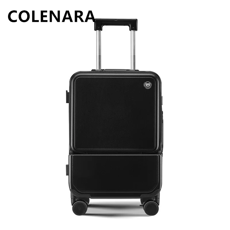 COLENARA nuova valigia Trolley con telaio in alluminio da 24 pollici con apertura frontale custodia multifunzionale per Laptop 20 "bagaglio a mano