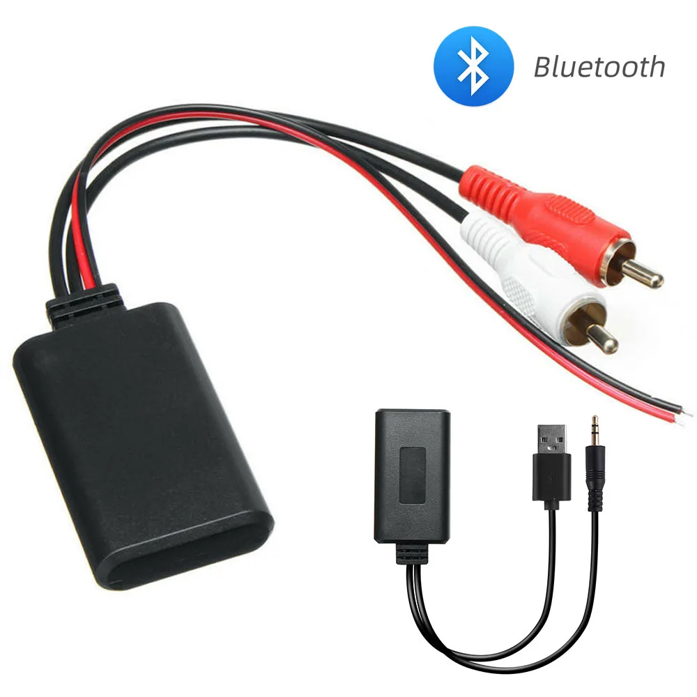 

Car Wireless Bluetooth Cable Adapter Receiver AUX HIFI Sound Quality Music Audio Stereo Receiver For 2RCA Interface Audio Line