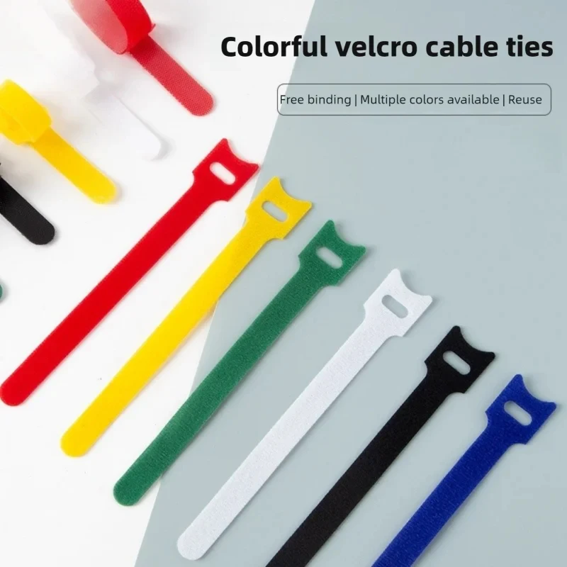 Reusable Hook Loop Cable Ties (60pcs) – Multi-Purpose Fastener Strips for Cord Wraps Wire Straps Home Office
