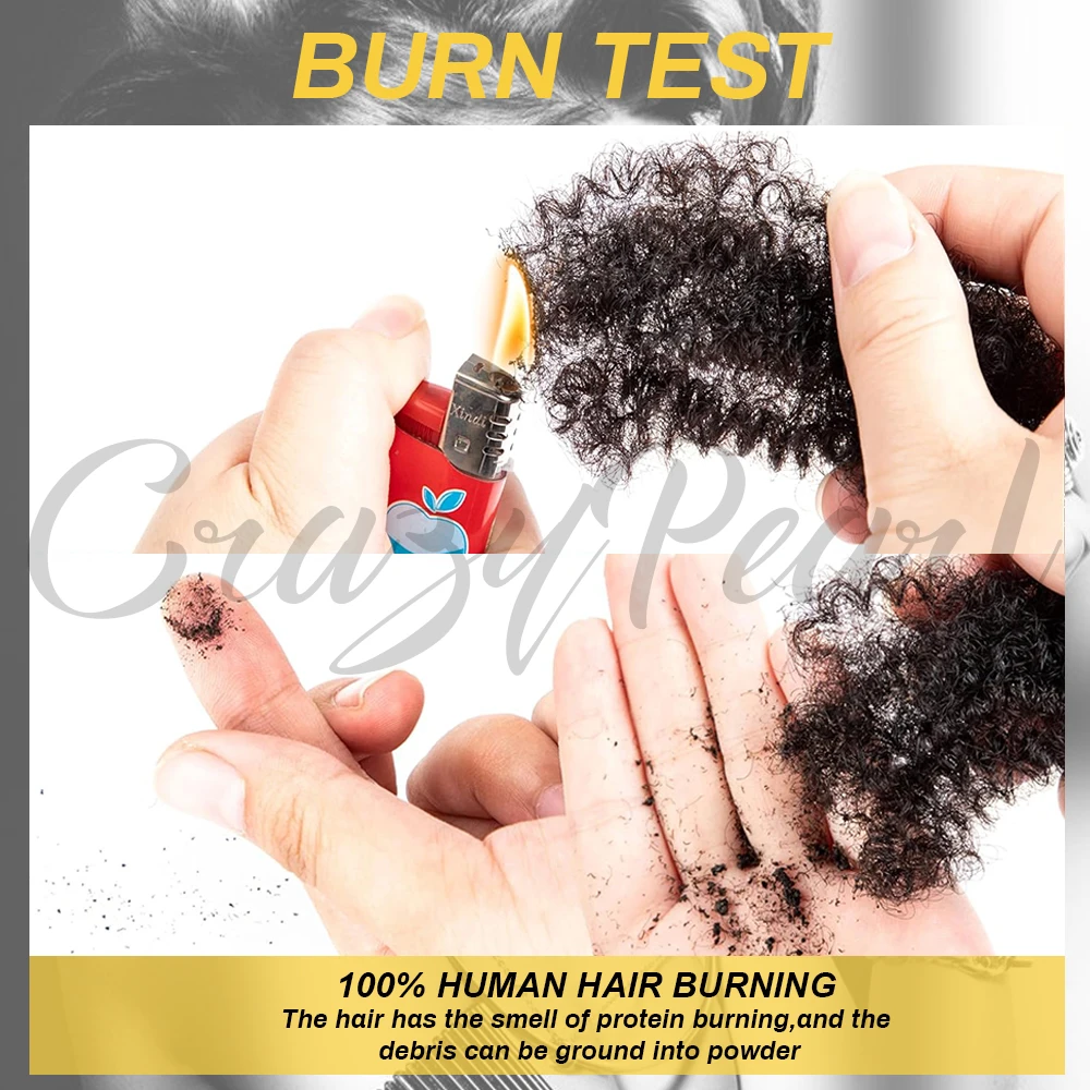 CrazyPearl Cabelo Humano Afro Kinky em Massa para Extensão de Dreadlocks, Reparo de Locs, Tranças e Penteados Afro Kinky Naturais