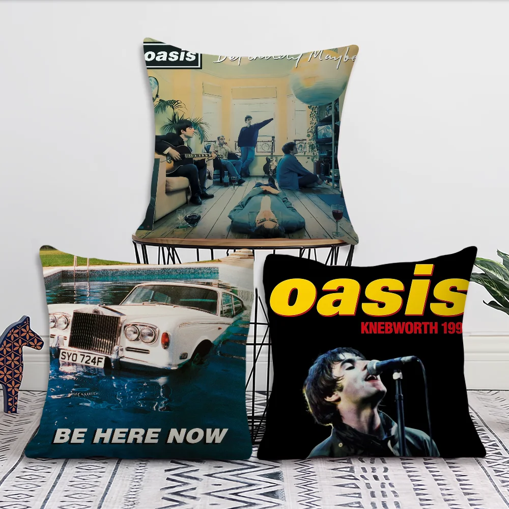 Rock Band Definitely Maybe Pillow Case Sofa Living Room Bedroom Headboard Backrest Cushion Square CushionO-Oasis-S Nap Time