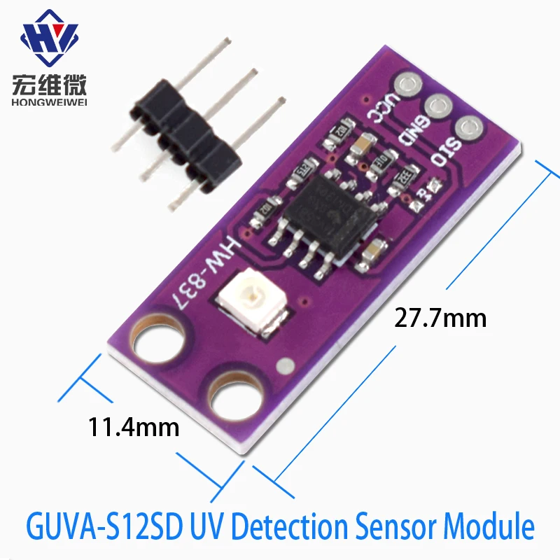 GUVA-S12SD Light Sensor DIY Kit 240nm-370nm UV Sunlight Intensity Sensor Light Intensity Detection Sensor Board for Arduino