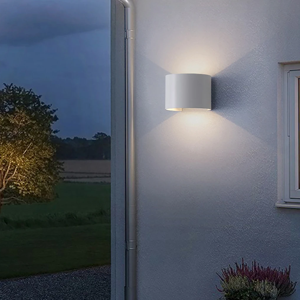 Lâmpada de parede LED impermeável para interior e exterior, estilo minimalista moderno, AC85-265V, 6W, 12W, IP65, 3 anos de garantia