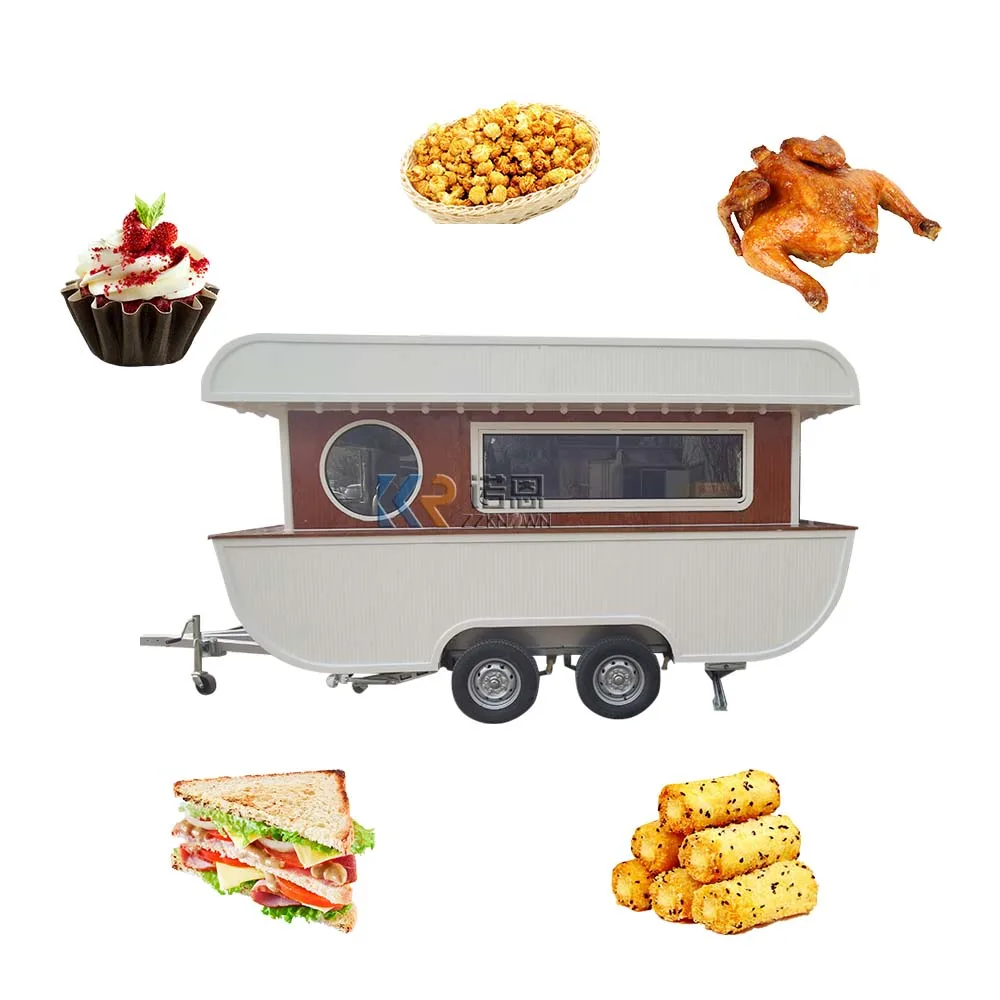 Boat Shape Outdoor Movable Food Cart Trailer Mobile Mobile Hot Dog Cart Food Van Trailer for Sale