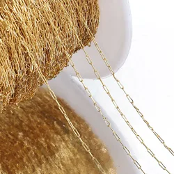 10Meters 2Meters Stainless Steel Thin Gold Color Chain Cable Chains Bulk for DIY Bracelet Necklace Jewelry Making Accessories