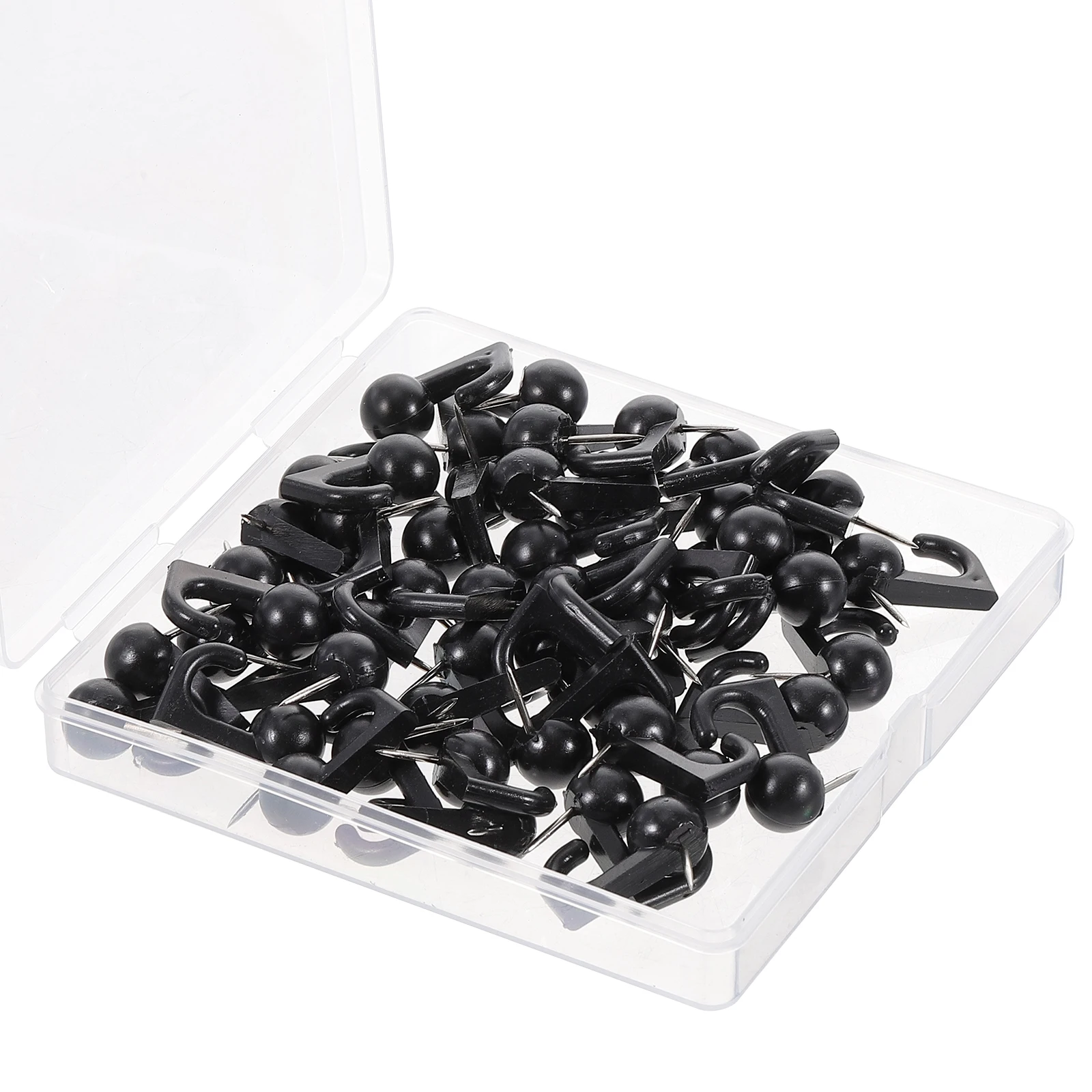 

50 Pcs Metal Hook Peg Board Colored Pushpins Hanging Tacks Thumbtacks Pinhooks Wall Boxed