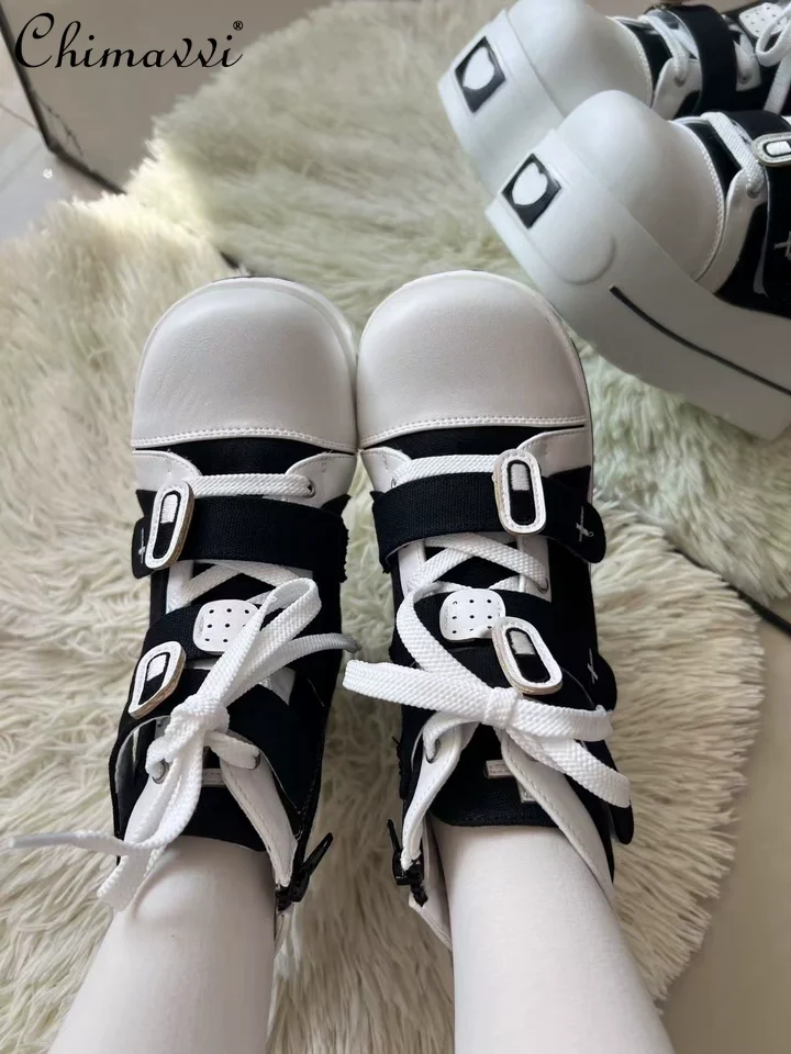 

Angel Original Subculture Thick-Soled Canvas Shoes Japanese Sweet Cute Girl Pill Round-Toe Student Women's Single Shoes