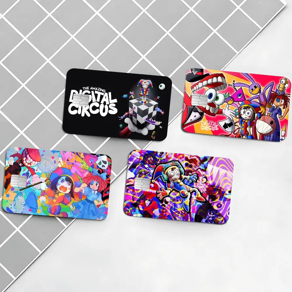 Anime The Amazing D-Digital Circus Classic Vintage Cartoon Credit Card Stickers for Bank Card Bus Metro Card Sticker Women Gift