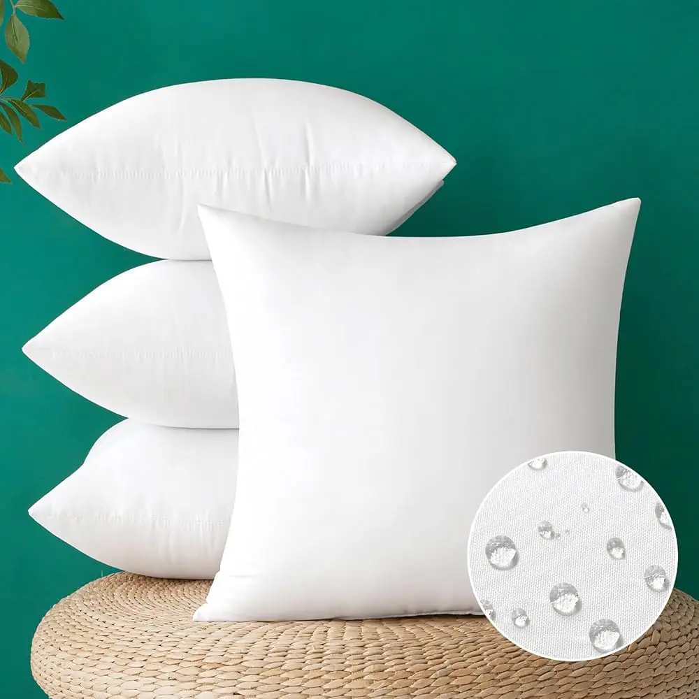 

Pa Of 4 20X20 H Outdoor Pillow Inserts Waterproof Decorative Throw Pillow Insert, Square Lumbar Garden Pillow Form For Patio