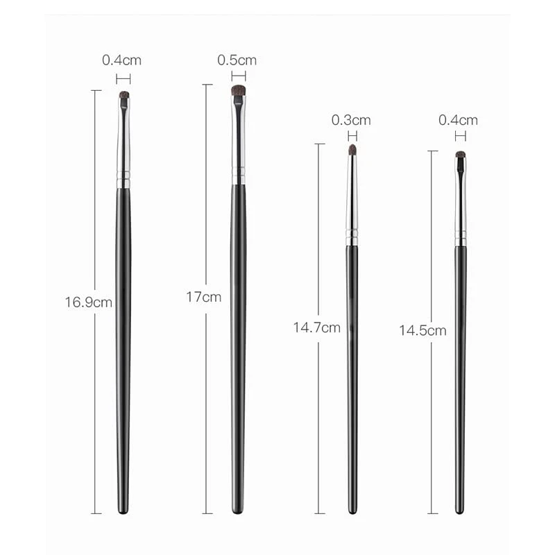 4Pcs/Set New Precise Detail Eyeshadow Brush Soft Horse Hair Eyelid Highlighter Lying Silkworm Makeup Brushes Eyes Make Up Tools gallery 5