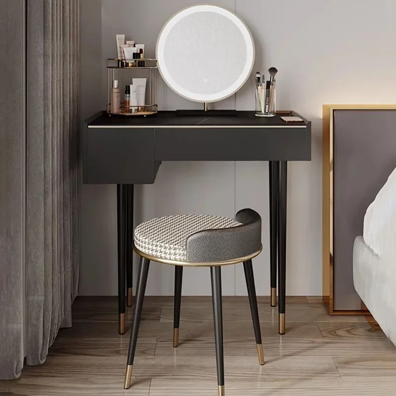 Tocador De Maquillaje moderno, mueble De lujo único, nórdico, italiano, con espejo De almacenamiento, sencillo, para el hogar