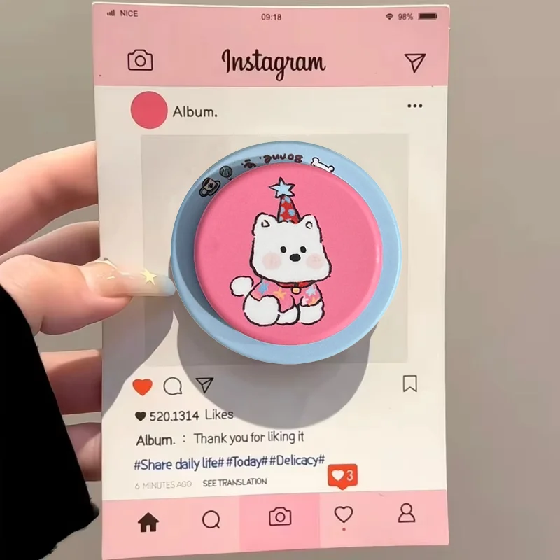 

Корейский милый мультяшный щенок для телефона, магнитная подставка Griptok для IPhone, Samsung, Google, складной чехол для беспроводной зарядки, держатель