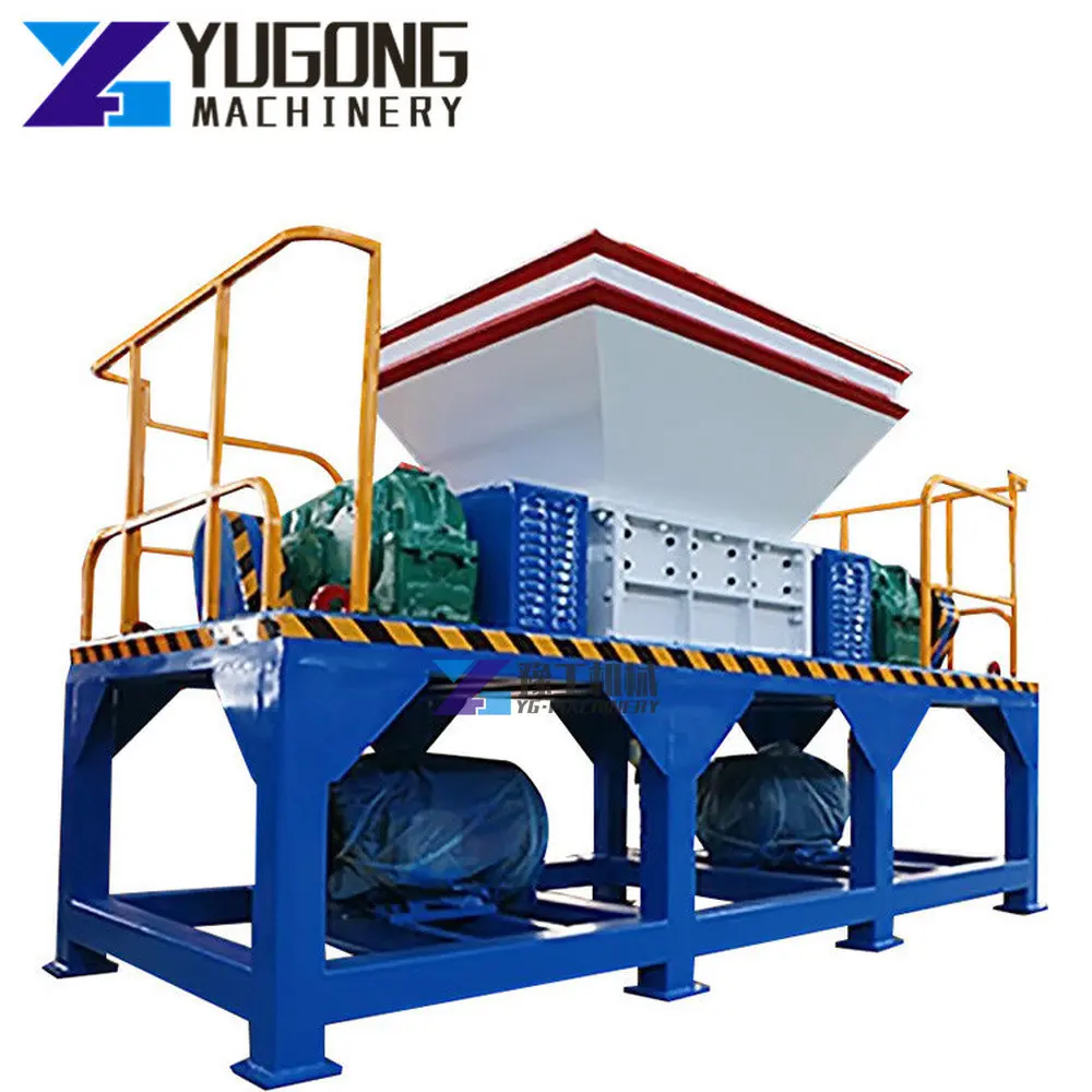 Old Tire Shredding Machine Rubber Crushing Shredder Manufacturer Garden Machinery Wood Chipper Tire Cutting Machine