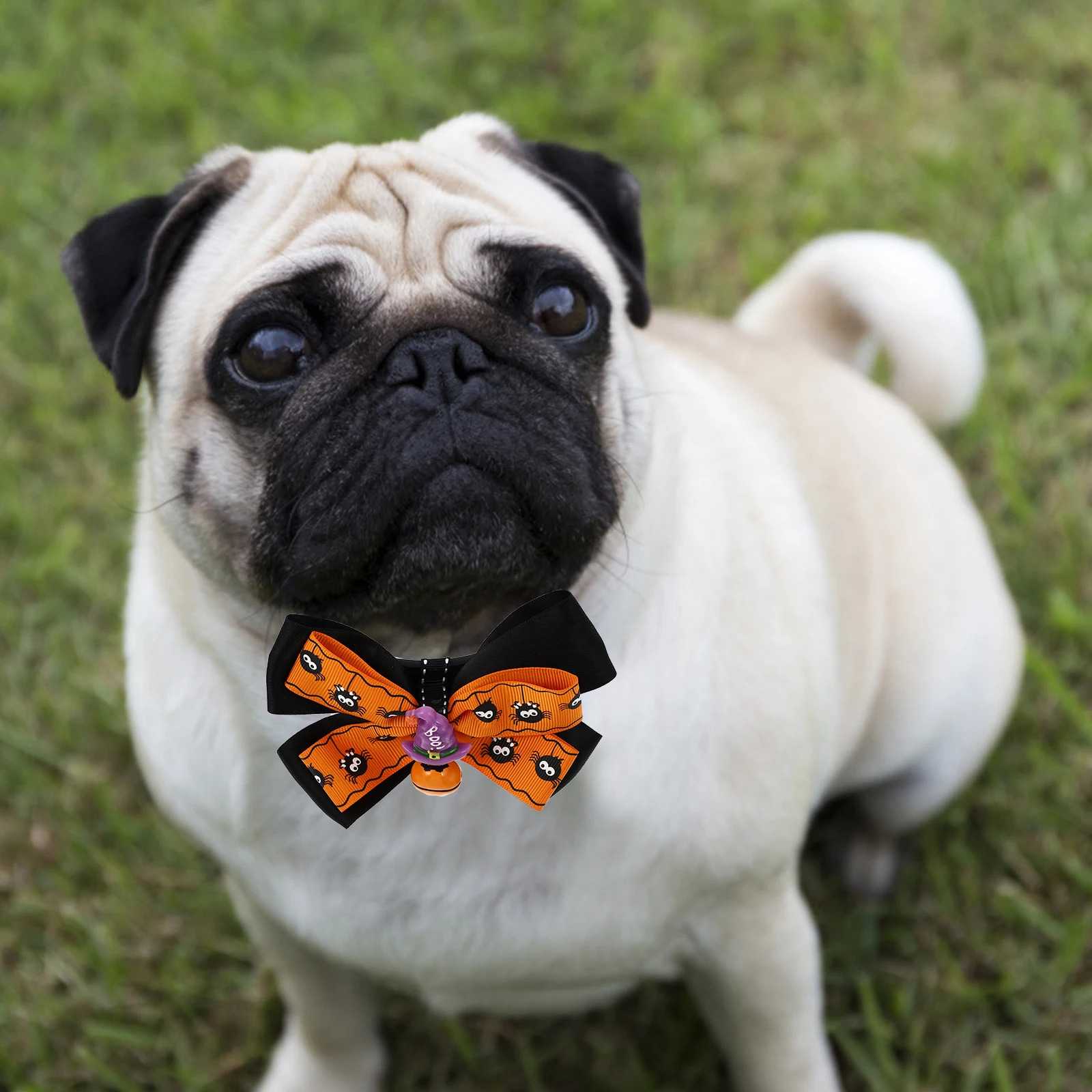 

Pet Bow Bell Collar Adjustable Dog Bell Decoration Cloth Halloween Dog Cat Supplies Decoration Gifts Accessories Jacket