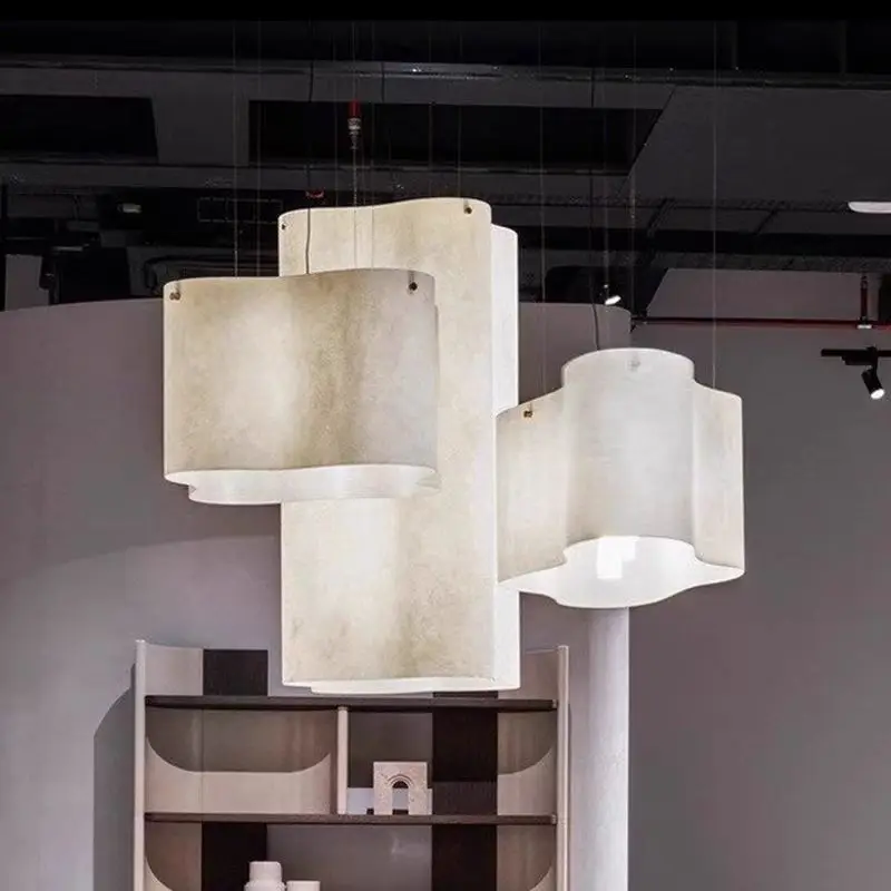 

Nuvola Cloud Pendant Lamp Designer Hand-made Curved Fabric Lamp Novelty Bedroom Bedside Cafe Restaurant Parlor wabi sabi light