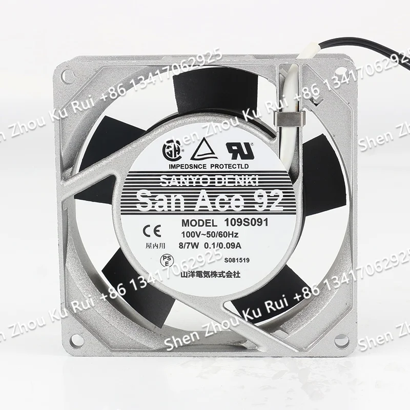 

cooling fan 109S091 original Sanyo 115V 200V AC 100V 0.1/0.09A 8/7W DC EC 9025 90X90X25MM 9CM aluminum frame frequency converter