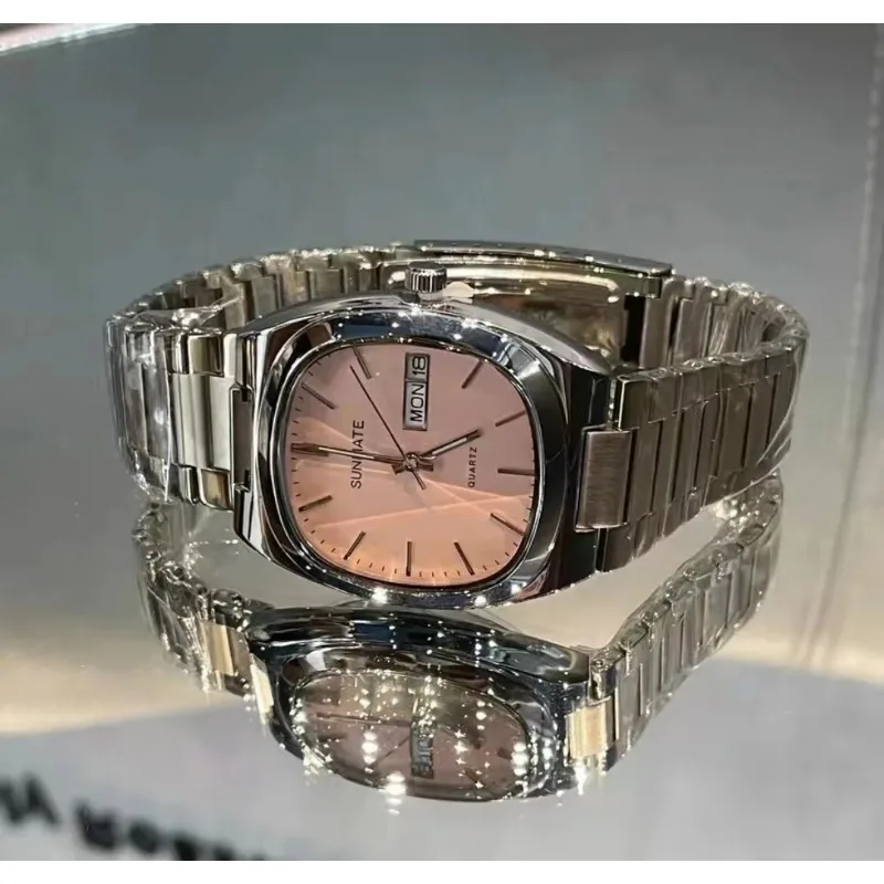 SUNMATE Elegant Square Dial Women's Watch, Calendar Day Display, Limited Time Gift Watch Box, Waterproof High-end Luxury Watch