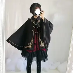 Vintage Dark Black Victorian Cloak Men Women Bisex Lolita Cape Gothic Style Event Party Prince Cosplay Costume Photography Niche