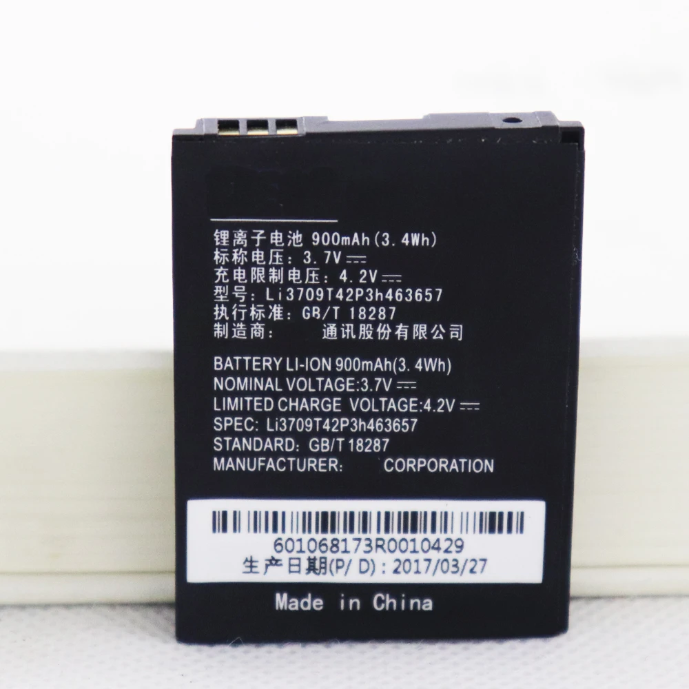2022 Year Original 3.7V 900mAh LI3709T42P3H463657 Battery For ZTE N281 463657 Mobile Phone Batteries