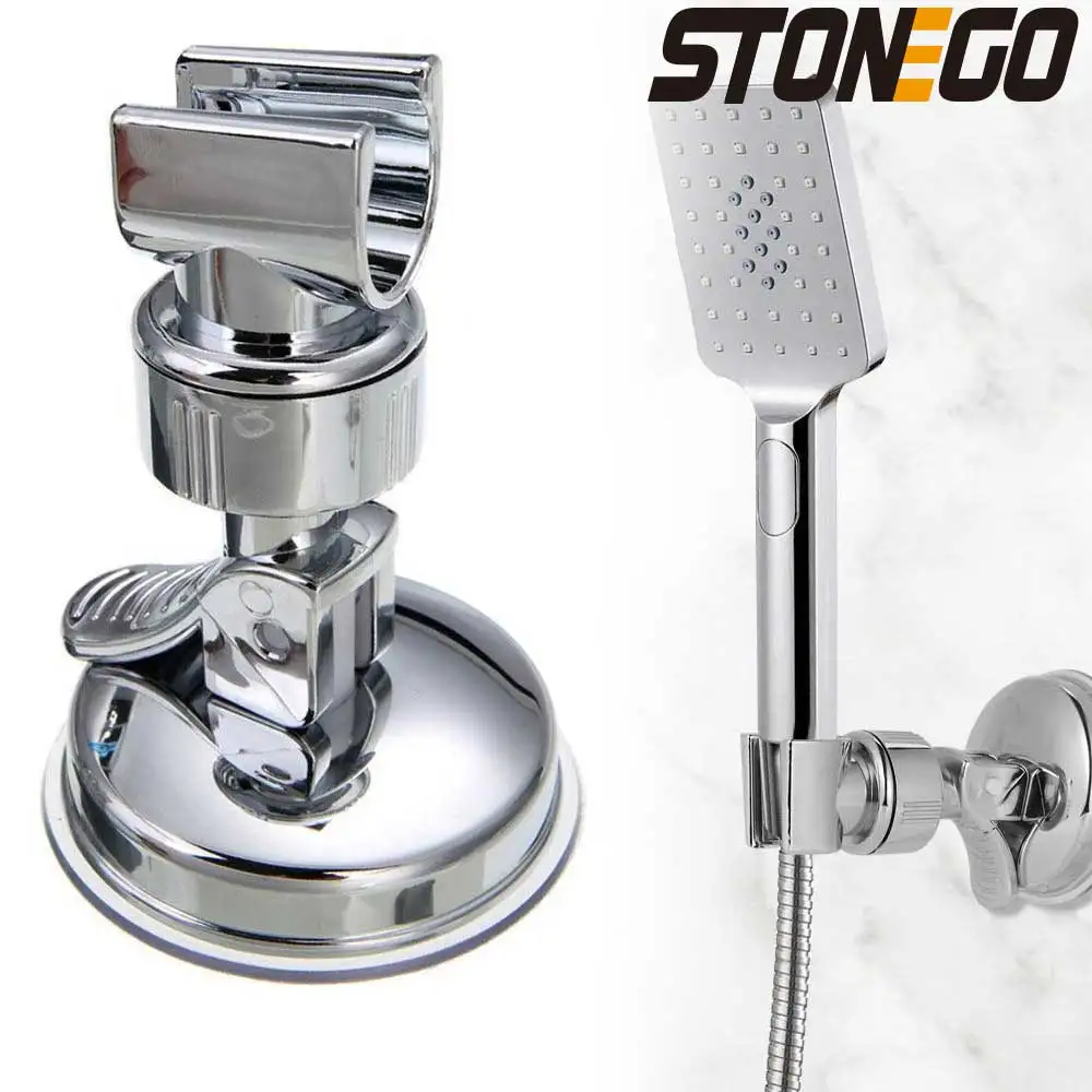 STONEGO Manual Strong Suction Cup Shower Holder: Nail-free, adjustable bathroom shower head holder with long-lasting suction