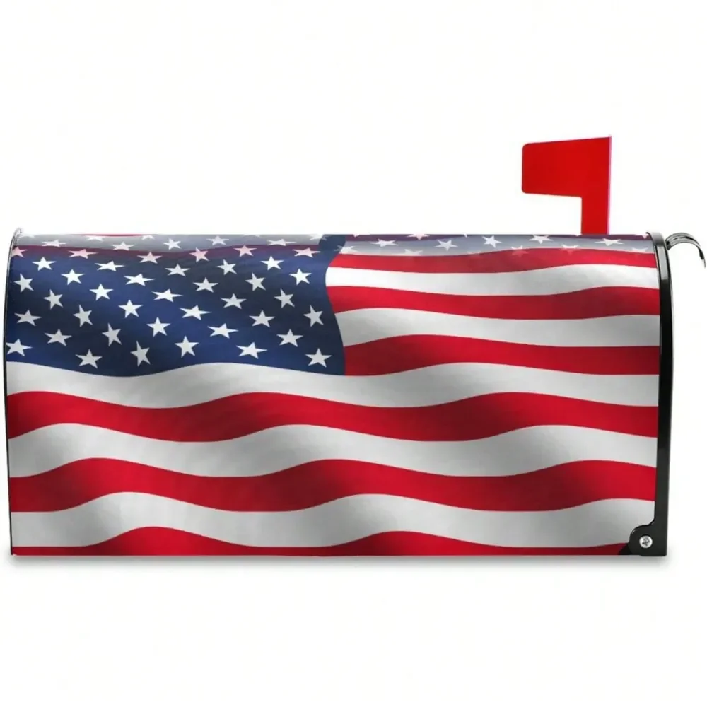 

USA American Mailbox Cover Magnetic Letter Post Box Cover Mailbox Wrap Standard Size 18x21 In Garden Yard Decor2025
