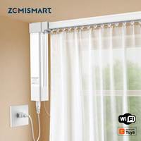 Zemismart WiFi Smart Curtain Motor Customized Electric Curtain Track with RF Remote Work with Tuya Alexa Echo Yandex Alice Voice