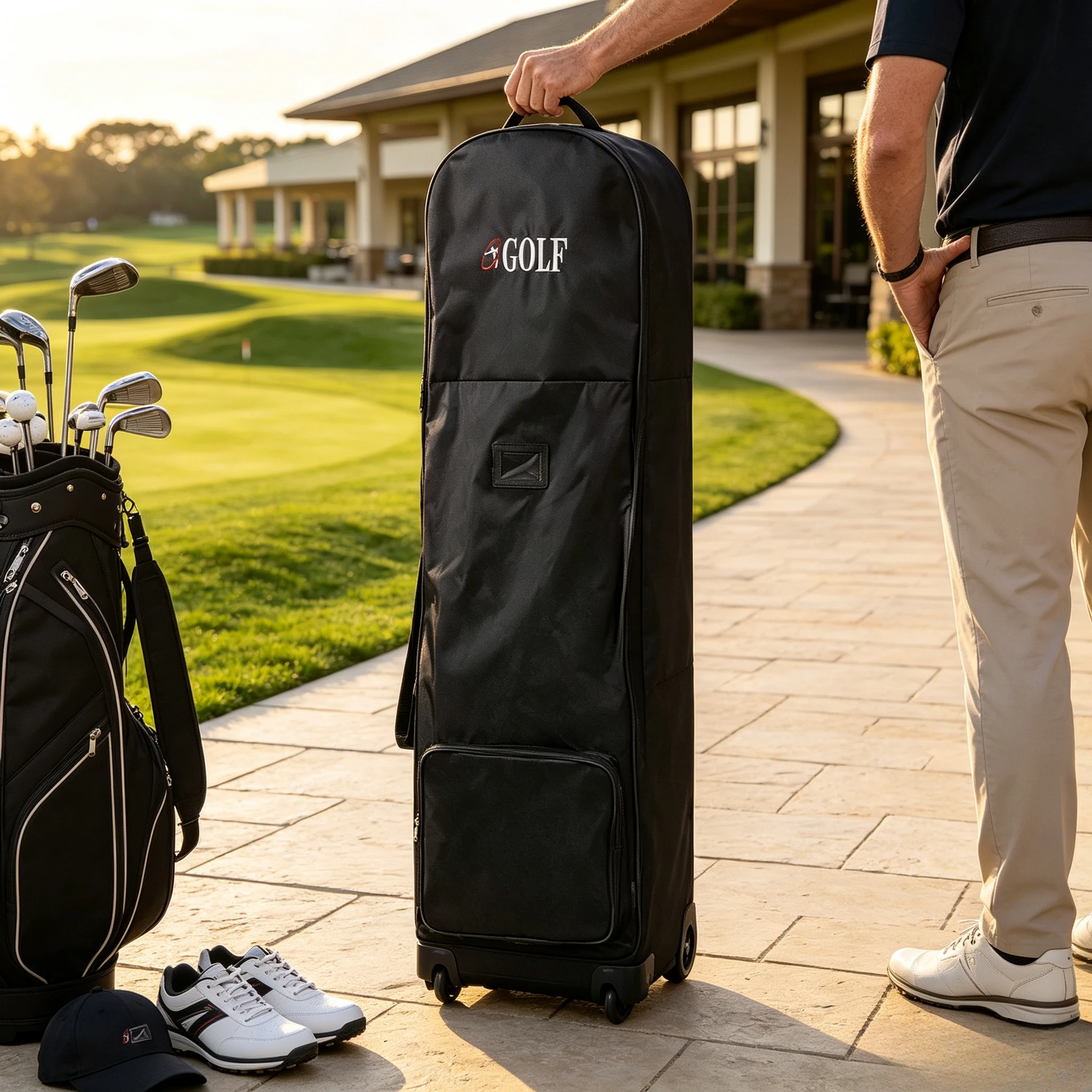 Golf Club Travel Cover for Airplane Checked Baggage, Foldable Portable Scratch Resistant Sturdy Durable Golf Bag Case for Golf