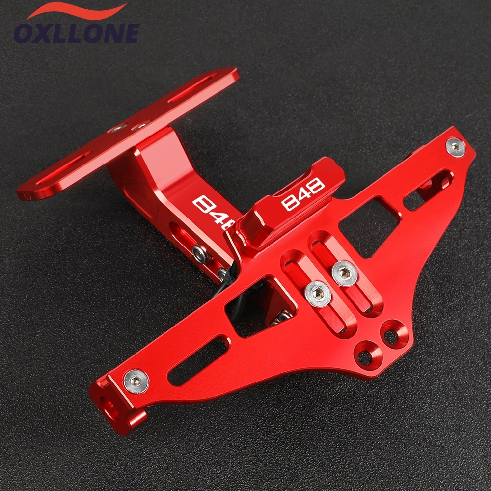

For DUCATI 848 EVO 2007 2008 2009 2010 2011 2012 2013 -2024 Motorcycle CNC License Plate Bracket Holder with LED Light Indicator